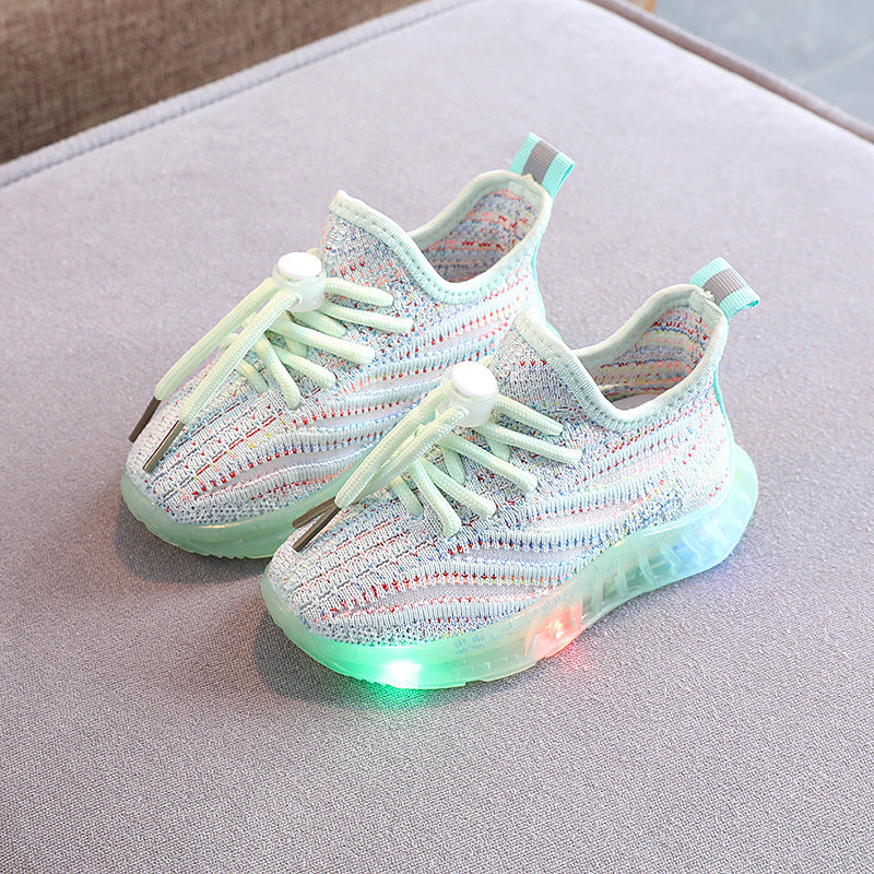 Girls' LED Light Soft Bottom Shoes