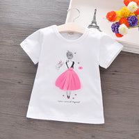 Girls short-sleeved cotton T-shirt