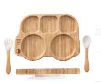 Bamboo And Wood Children's Suction Cup Tableware