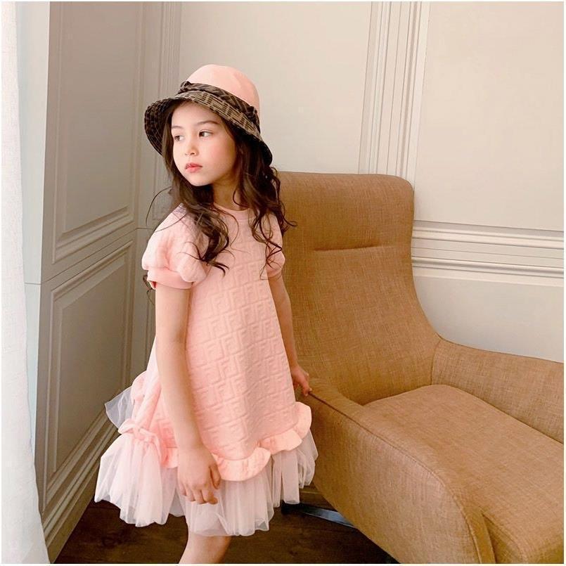 Mesh Short Sleeve Dress Princess Dress