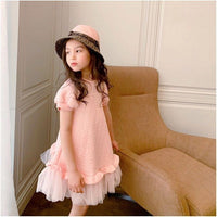 Mesh Short Sleeve Dress Princess Dress