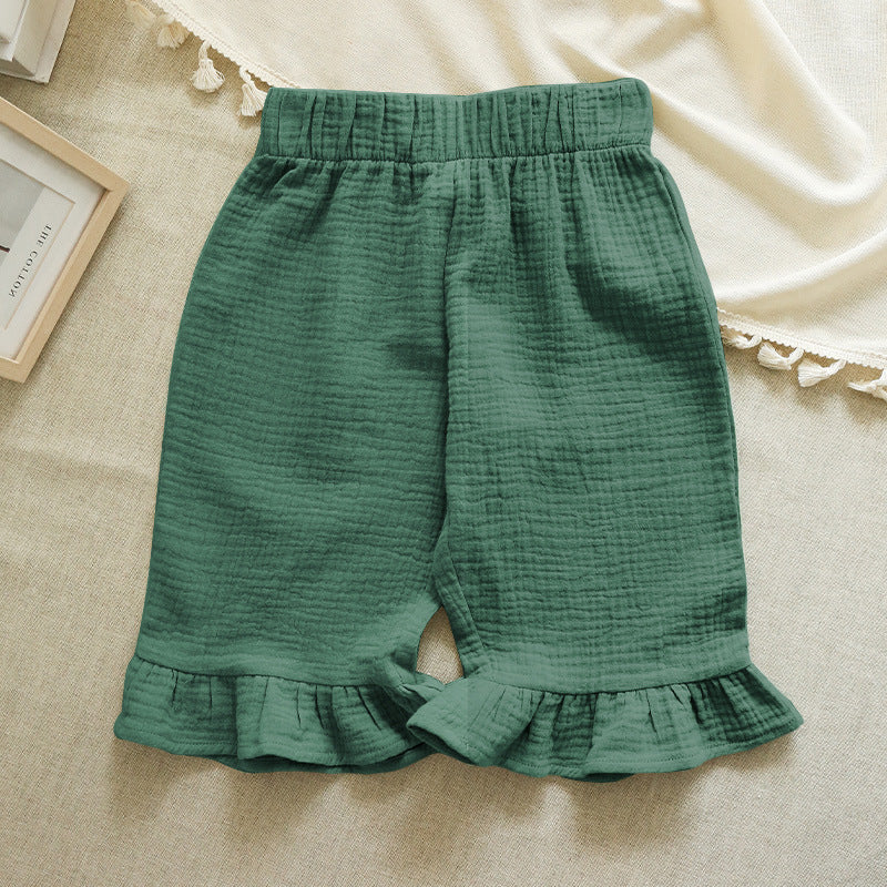 Girls' Cotton Ruffled Shorts