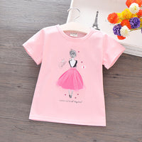 Girls short-sleeved cotton T-shirt