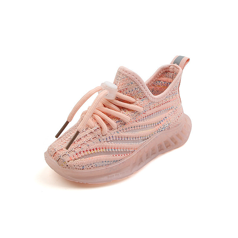 Girls' LED Light Soft Bottom Shoes