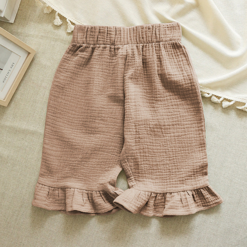 Girls' Cotton Ruffled Shorts