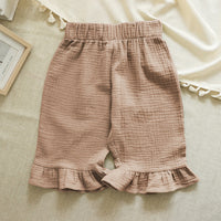 Girls' Cotton Ruffled Shorts