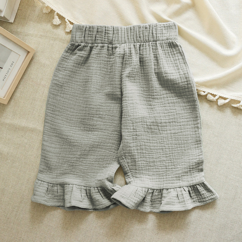 Girls' Cotton Ruffled Shorts