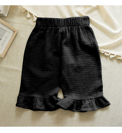 Girls' Cotton Ruffled Shorts