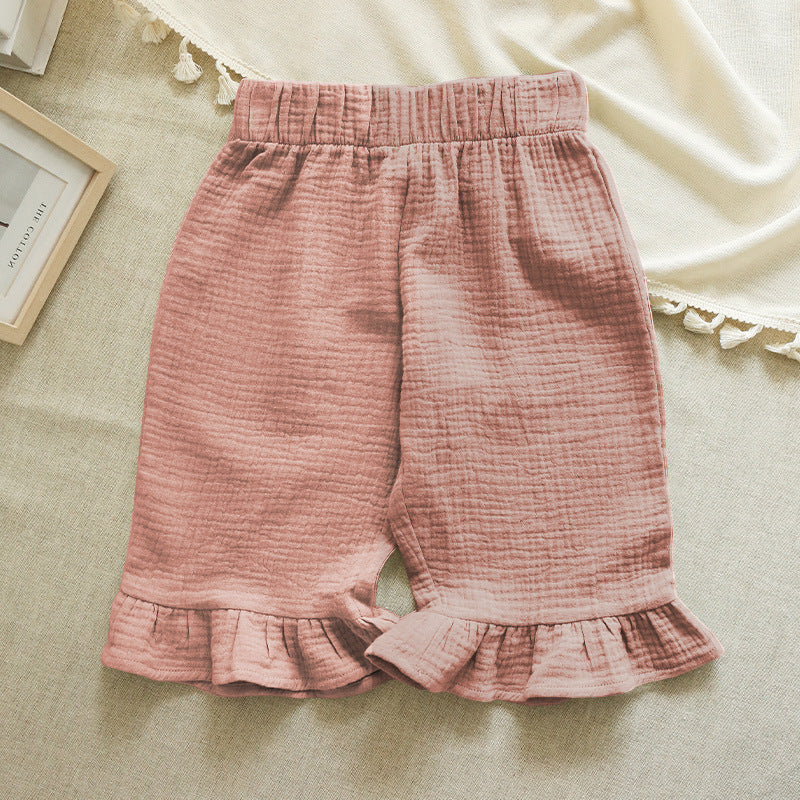 Girls' Cotton Ruffled Shorts