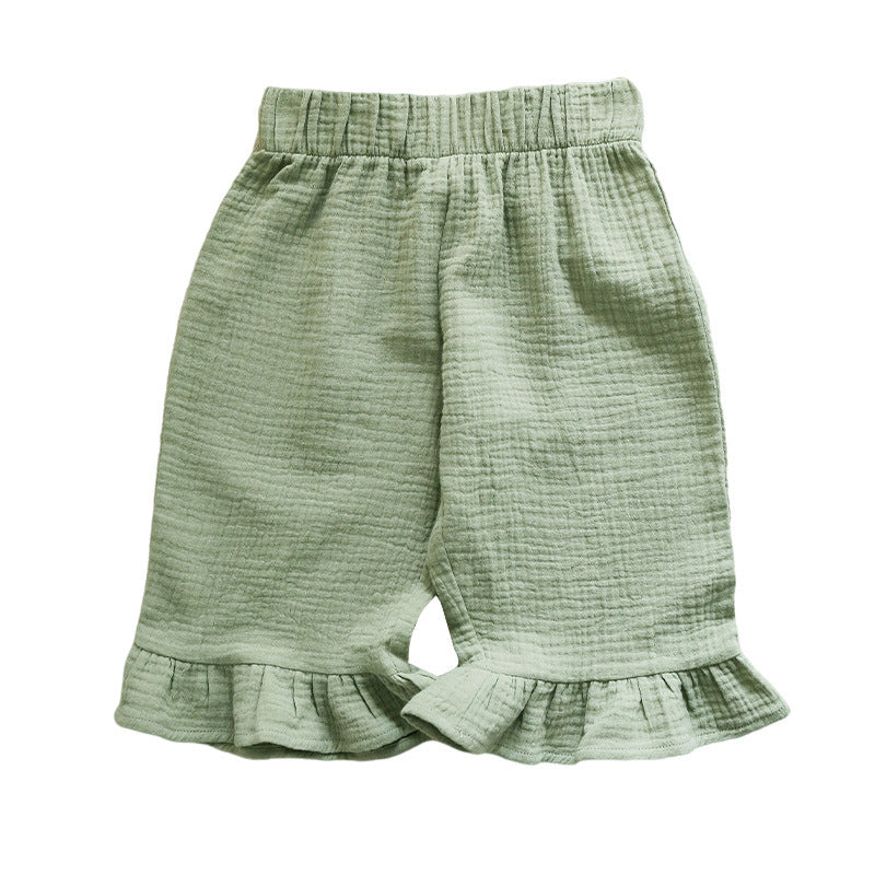 Girls' Cotton Ruffled Shorts