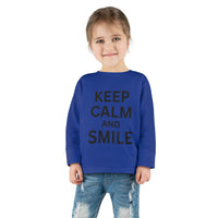 toddler-long-sleeve-shirt-keep-calm-smile-blue