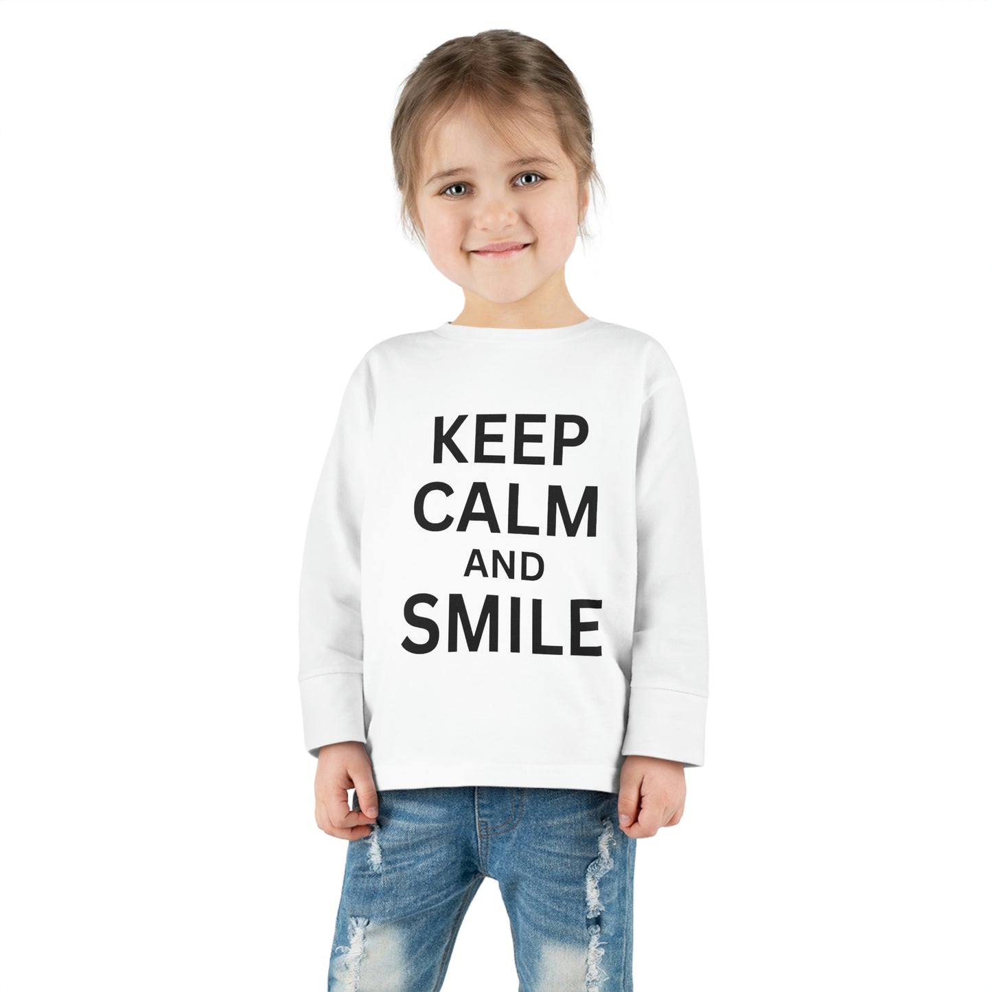toddler-long-sleeve-shirt-keep-calm-smile-white