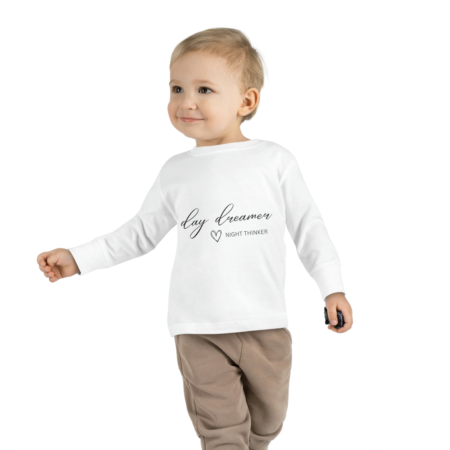 toddler long sleeve shirt day dreamer night thinker-white