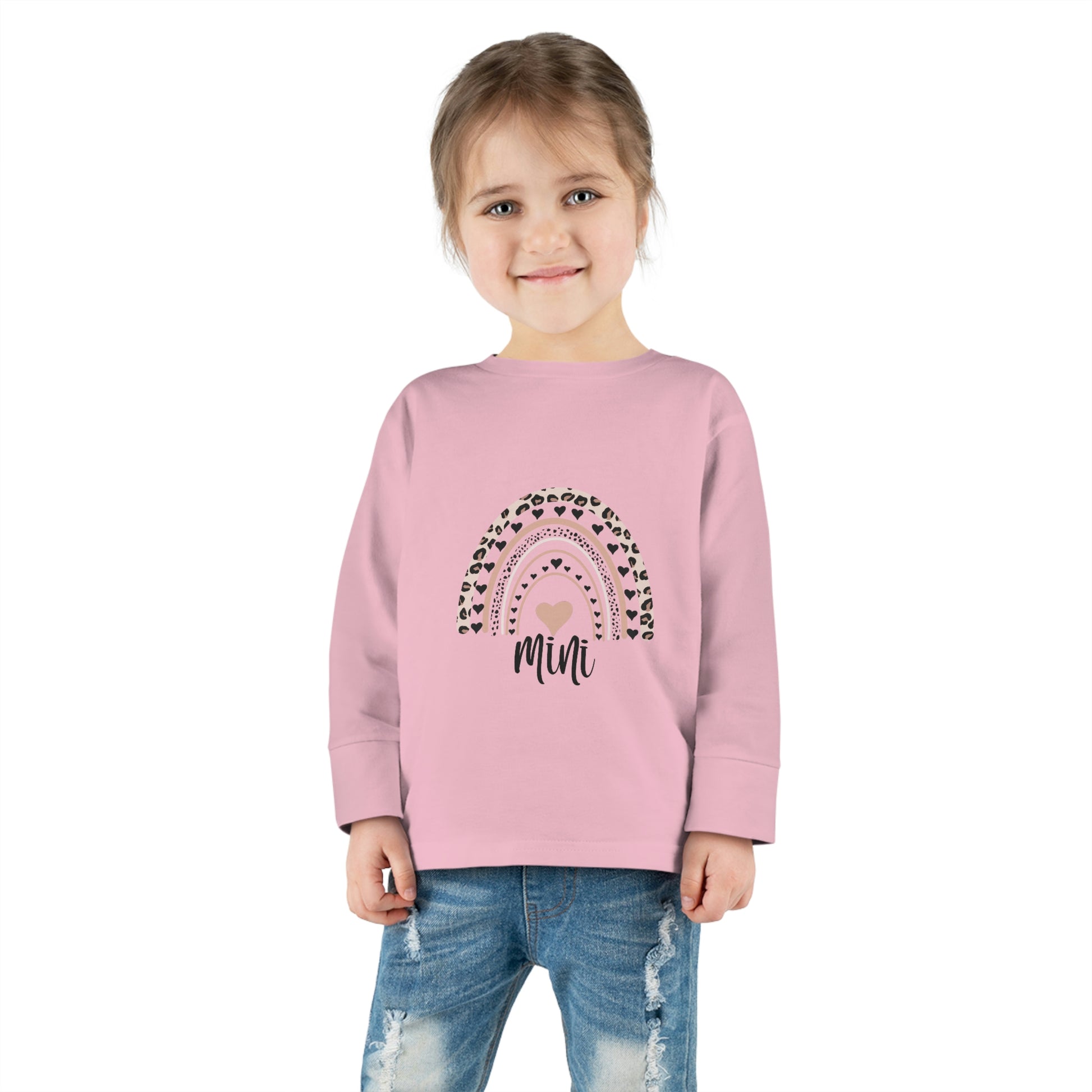 toddler long sleeve shirt rainbow mini-pink