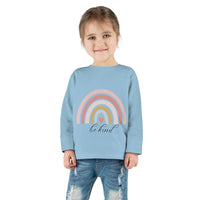 toddler-long-sleeve-shirt-be-kind-pink-rainbow-baby-blue