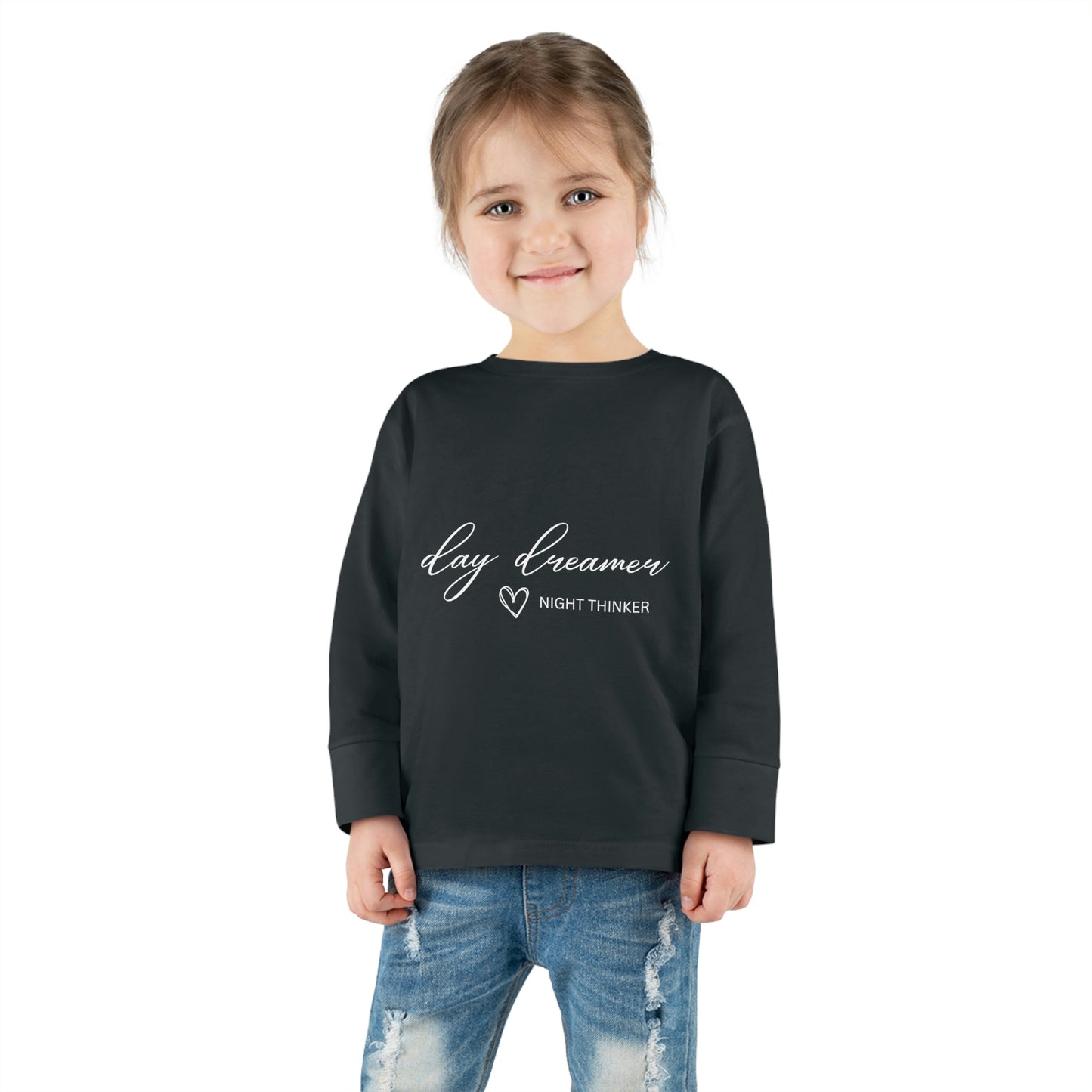 toddler long sleeve shirt day dreamer night thinker-black