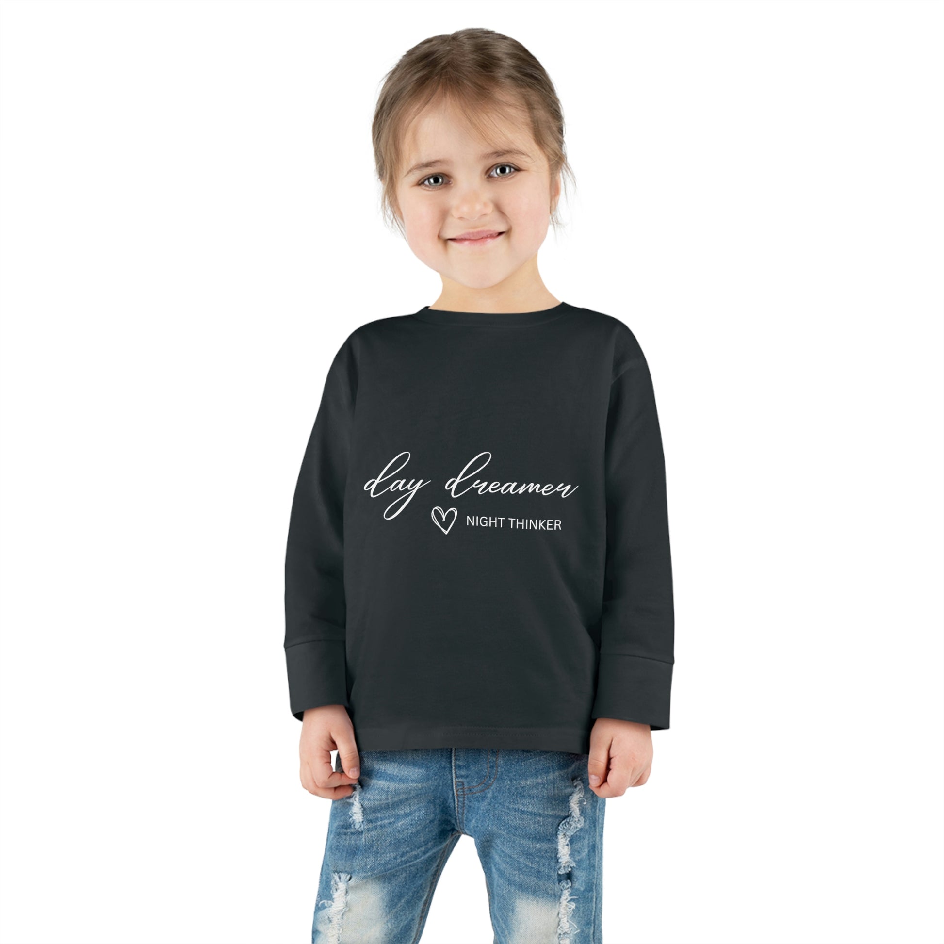 toddler long sleeve shirt day dreamer night thinker-black