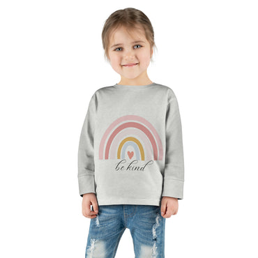 toddler-long-sleeve-shirt-be-kind-pink-rainbow-grey