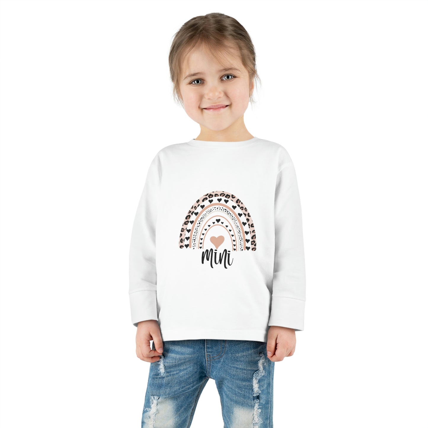 toddler long sleeve shirt rainbow mini-white