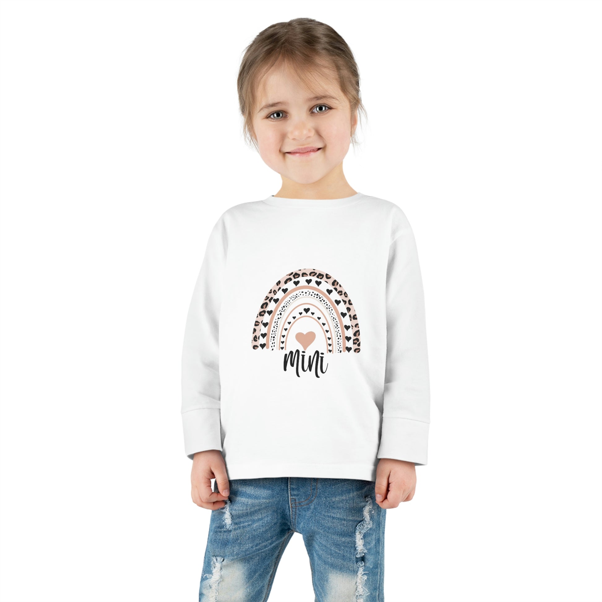 toddler long sleeve shirt rainbow mini-white