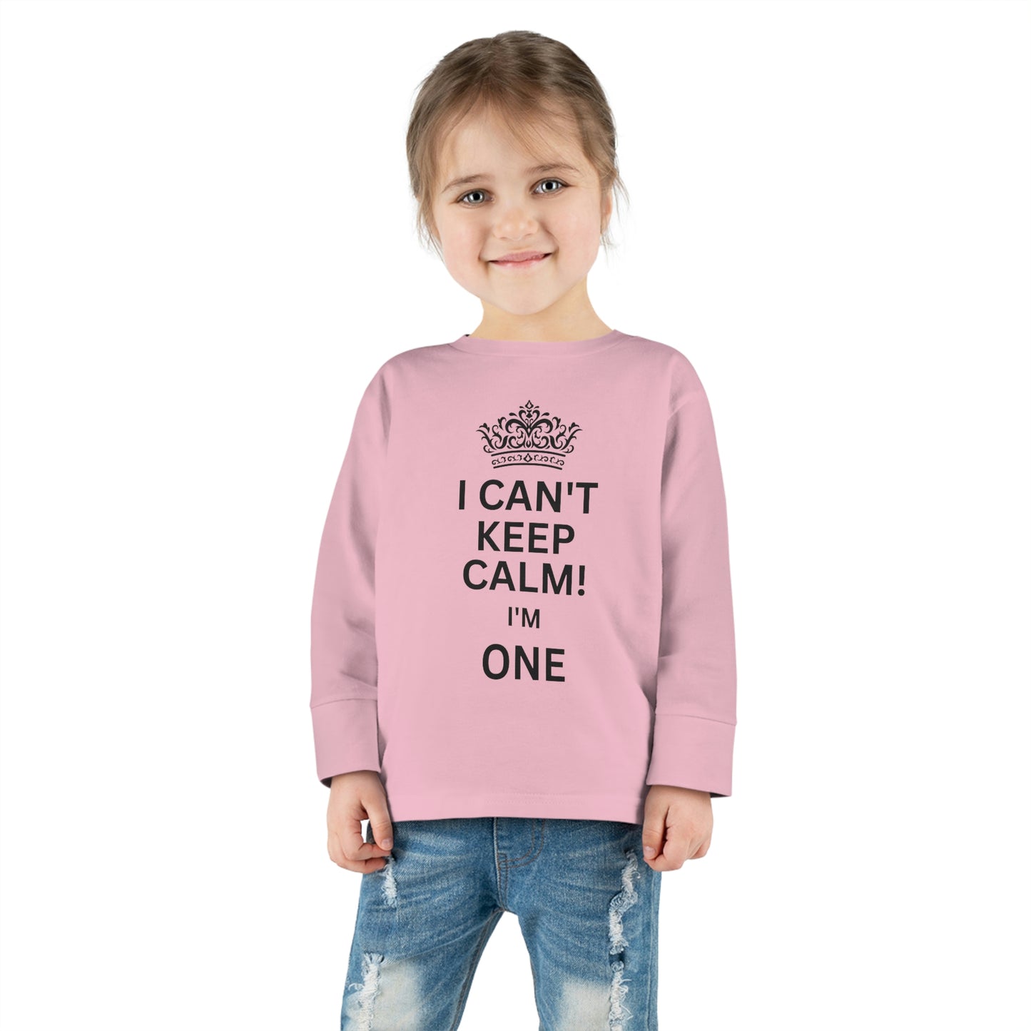 toddler-long-sleeve-shirt-I-cant-keep-calm-im-one-pink