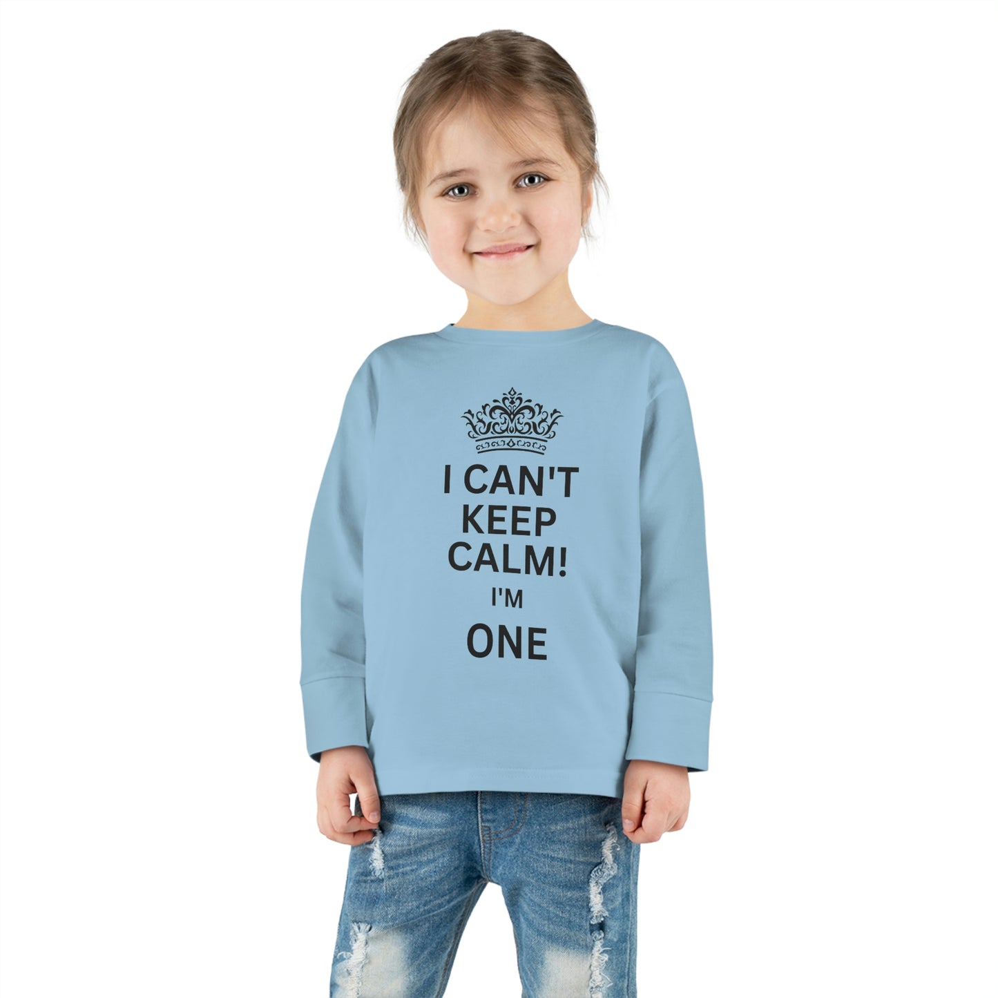 toddler-long-sleeve-shirt-I-cant-keep-calm-im-one-baby-blue