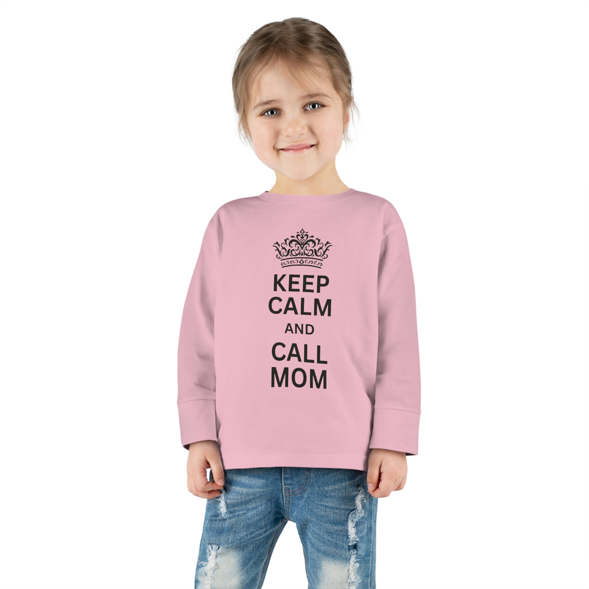 toddler-long-sleeve-shirt-keep-calm-and-call-mom-pink