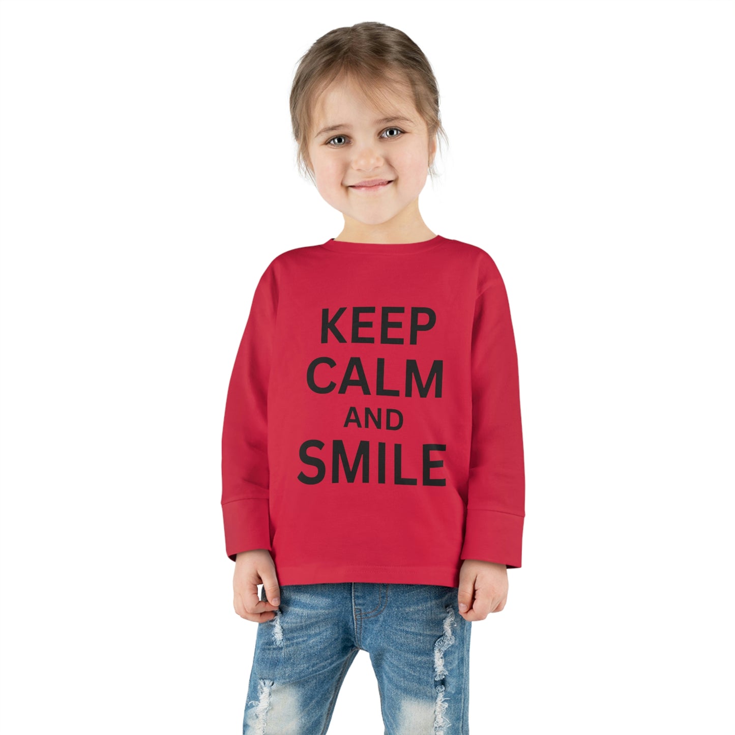 toddler-long-sleeve-shirt-keep-calm-smile-red