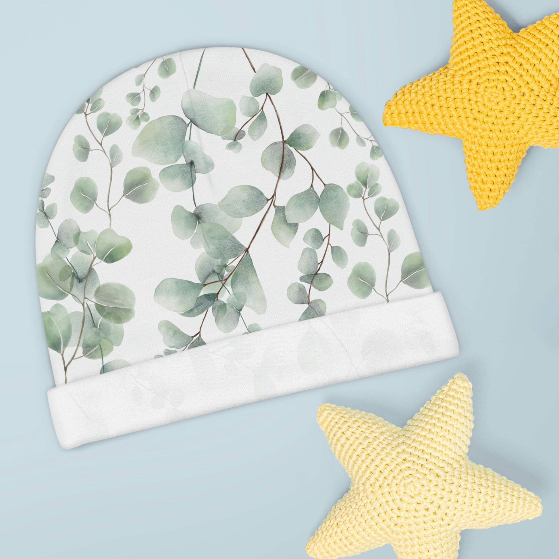 baby-hat-eucalyptus-leaves