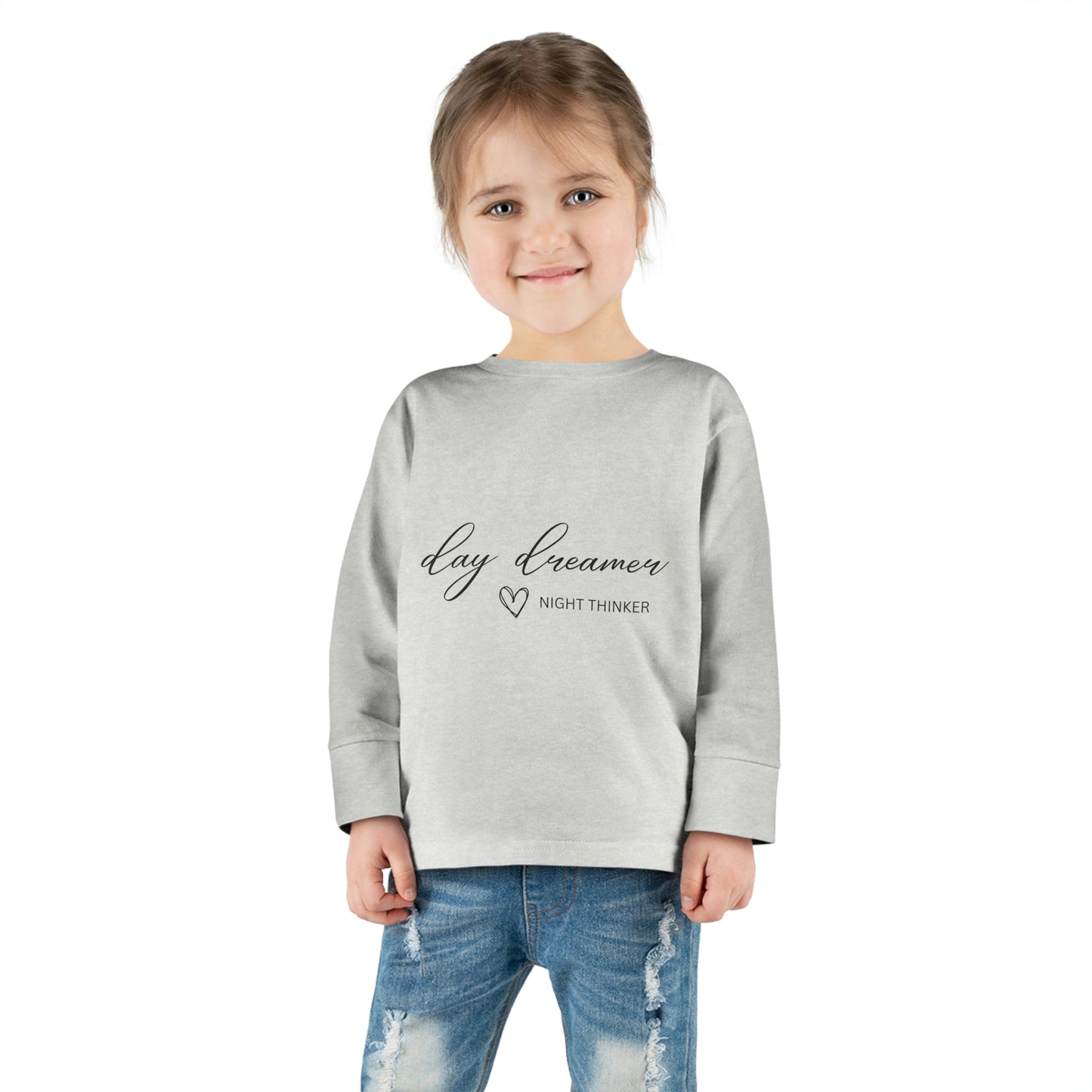 toddler long sleeve shirt day dreamer night thinker-grey