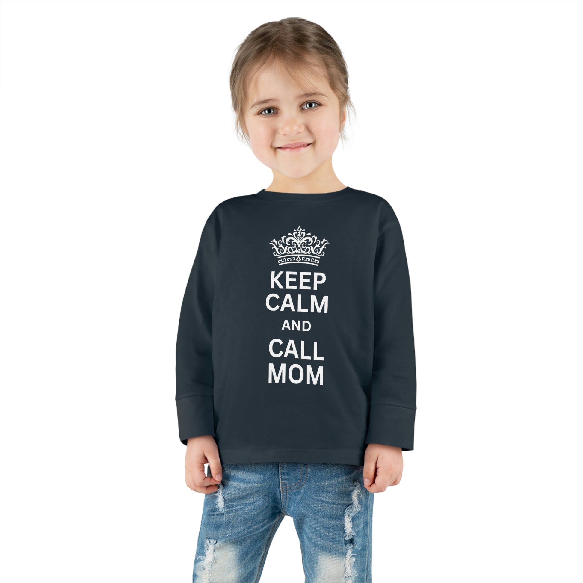 toddler-long-sleeve-shirt-keep-calm-and-call-mom-navy