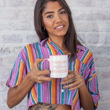 I run on caffeine and kisses coffee mug