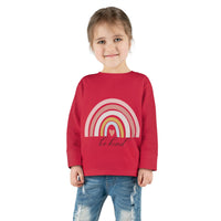 toddler-long-sleeve-shirt-be-kind-pink-rainbow-red