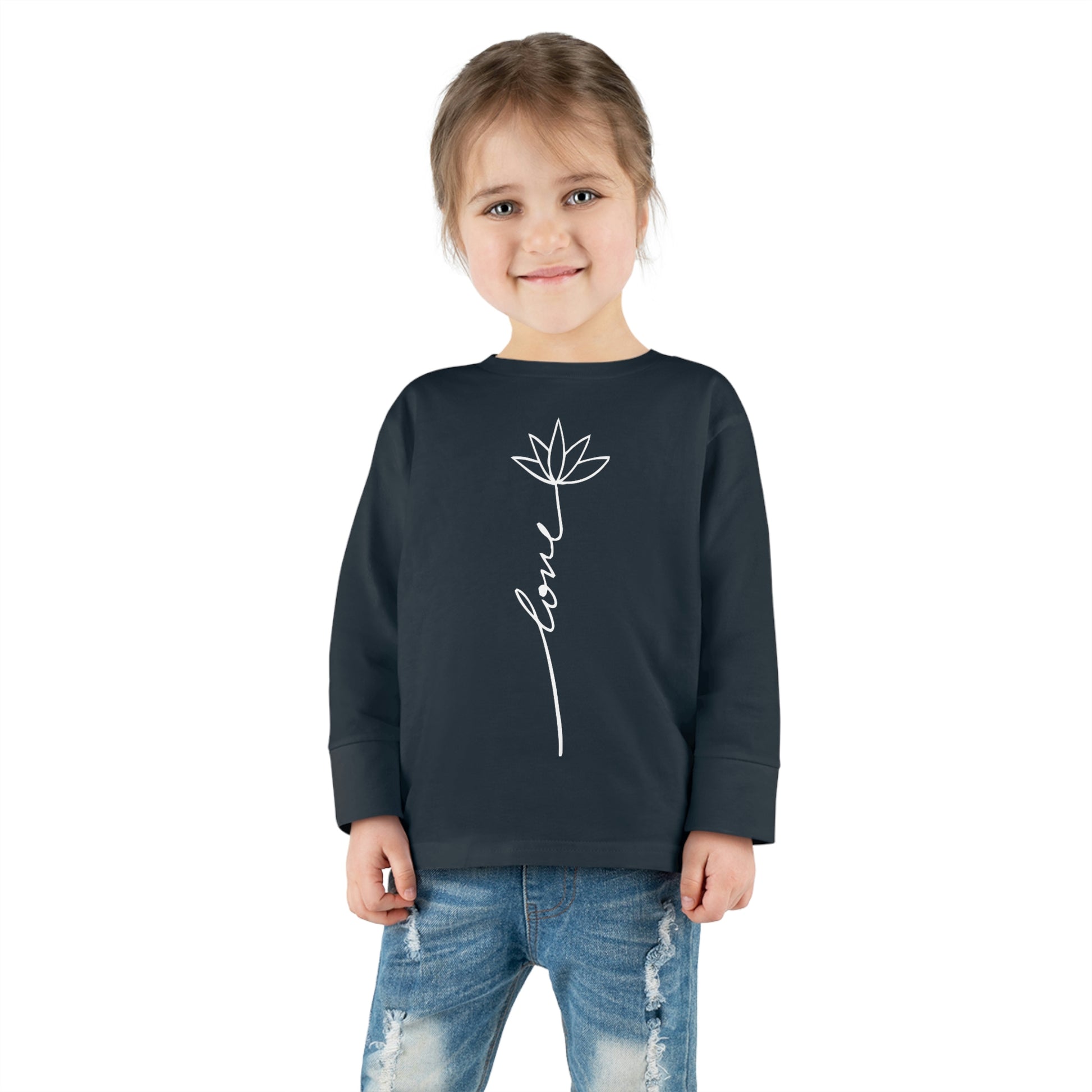 toddler-long-sleeve-shirt-love-flower-navy-blue