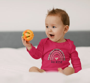 long-sleeve-onesie-be-kind-leopard-rainbow-red