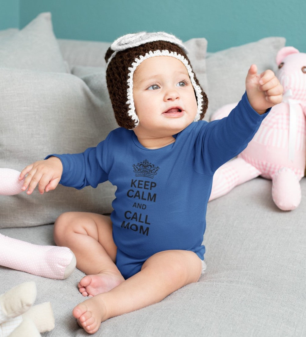 long-sleeve-onesie-keep-calm-and-call-mom-blue