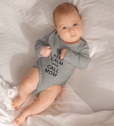 long-sleeve-onesie-keep-calm-and-call-mom-grey