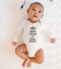 long-sleeve-onesie-keep-calm-and-call-mom-white