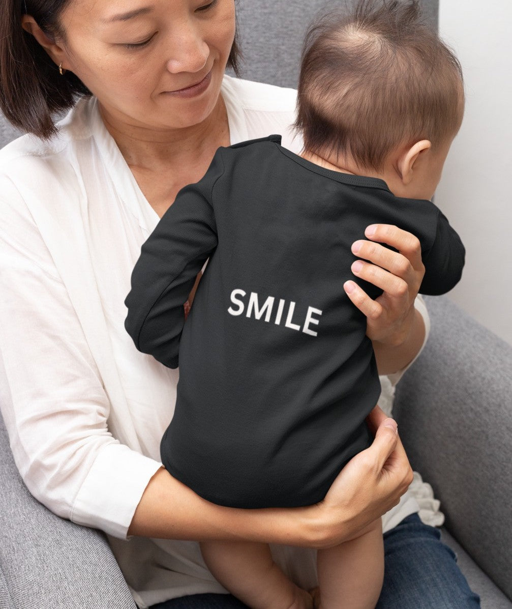 long-sleeve-onesie-keep-calm-and-smile-backside-black