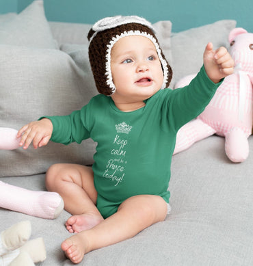 long-sleeve-onesie-keep-calm-be-prince-green