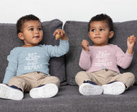 long sleeve onsie eat sleep hustle repeat-blue-pink