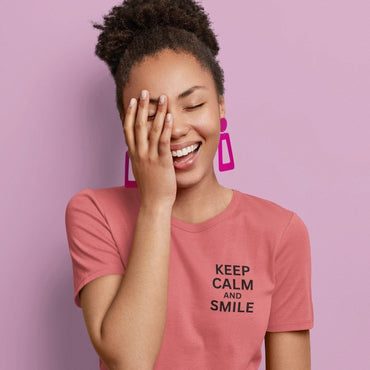 unisex-tee-smile-red-pink